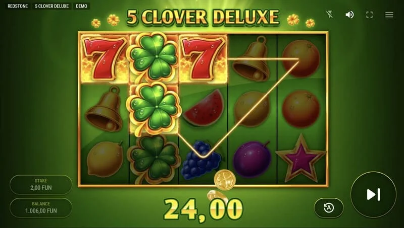 5 Clover Deluxe - câștig în jocul de bază